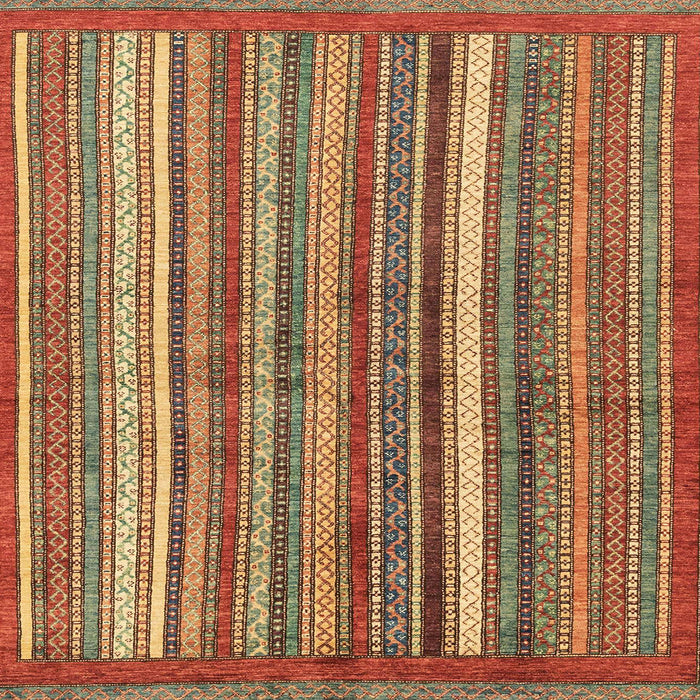 Square Machine Washable Abstract Tomato Red Rug, wshabs3456