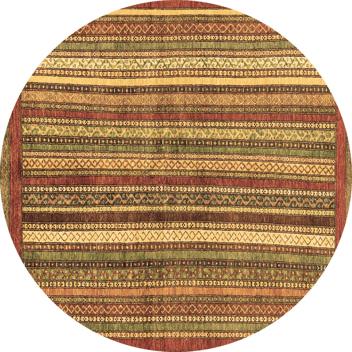 Round Abstract Brown Modern Rug, abs3456brn