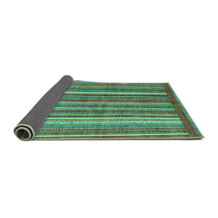 Sideview of Abstract Turquoise Modern Rug, abs3456turq