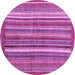 Round Machine Washable Abstract Purple Modern Area Rugs, wshabs3456pur