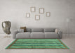 Machine Washable Abstract Turquoise Modern Area Rugs in a Living Room,, wshabs3456turq