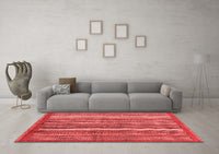 Machine Washable Abstract Red Modern Rug, wshabs3456red