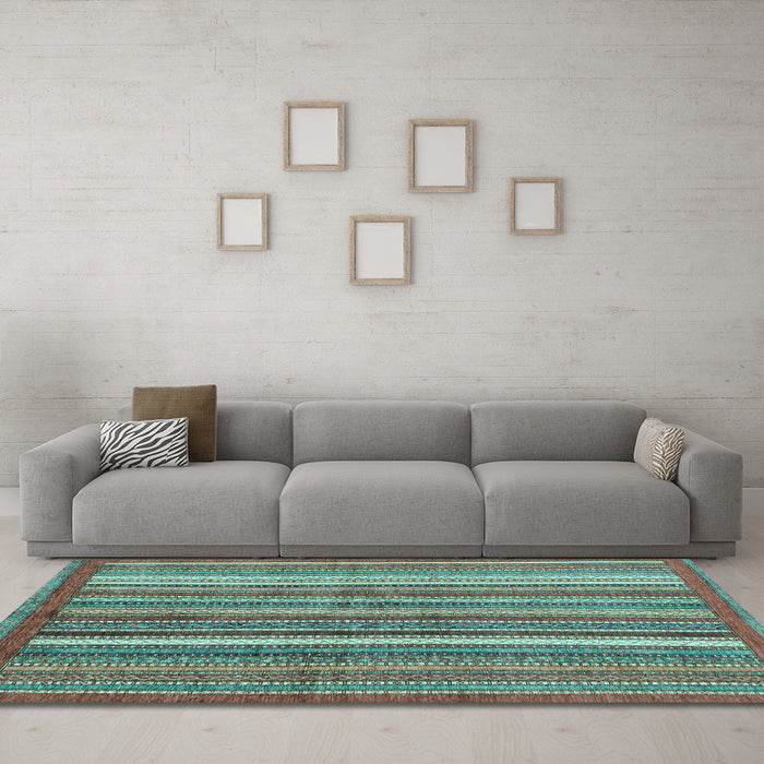 Machine Washable Abstract Light Blue Modern Rug in a Living Room, wshabs3456lblu