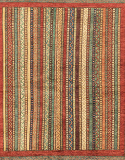 Abstract Red Modern Rug, abs3456