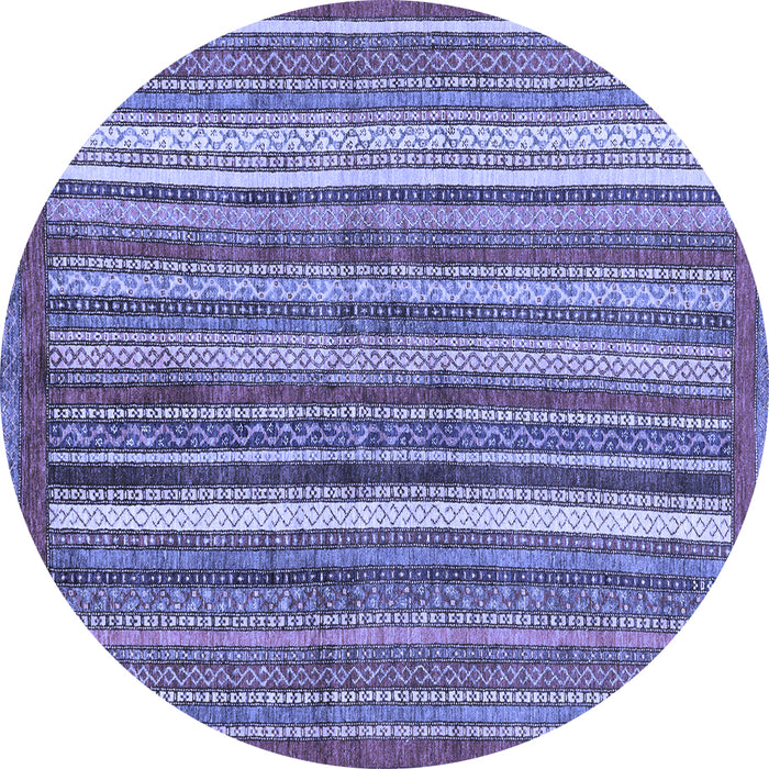 Round Machine Washable Abstract Blue Modern Rug, wshabs3456blu