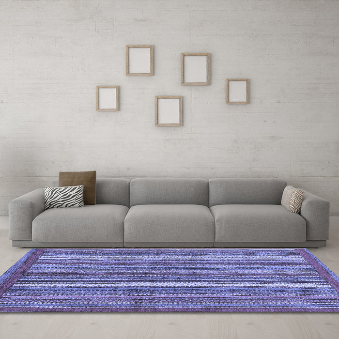 Machine Washable Abstract Blue Modern Rug in a Living Room, wshabs3456blu