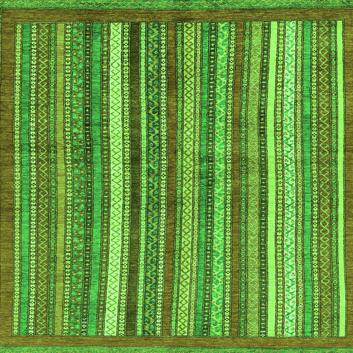 Square Abstract Green Modern Rug, abs3456grn