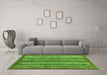 Machine Washable Abstract Green Modern Area Rugs in a Living Room,, wshabs3456grn