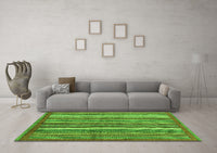 Machine Washable Abstract Green Modern Rug, wshabs3456grn