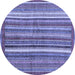 Round Abstract Blue Modern Rug, abs3456blu