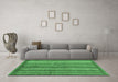 Machine Washable Abstract Emerald Green Modern Area Rugs in a Living Room,, wshabs3456emgrn