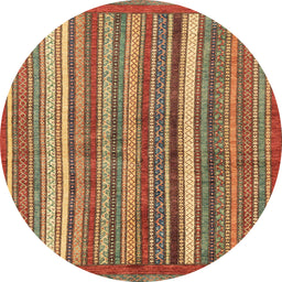 Round Abstract Red Modern Rug, abs3456