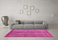 Machine Washable Abstract Pink Modern Rug, wshabs3456pnk