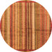 Round Abstract Orange Modern Rug, abs3457org