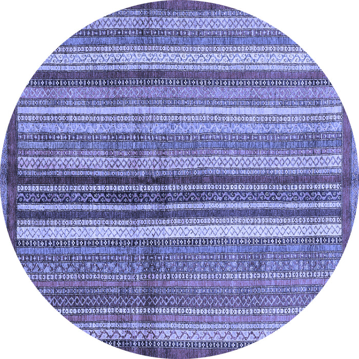 Round Machine Washable Abstract Blue Modern Rug, wshabs3457blu