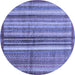 Round Machine Washable Abstract Blue Modern Rug, wshabs3457blu