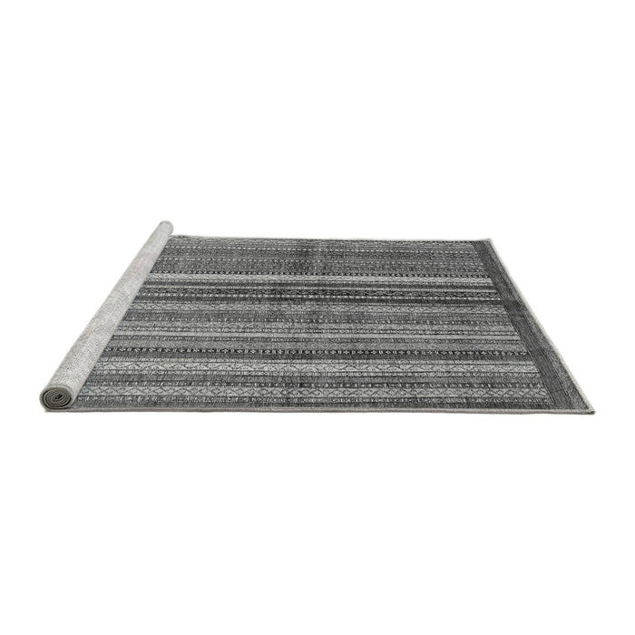 Sideview of Machine Washable Abstract Gray Modern Rug, wshabs3457gry