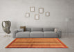 Machine Washable Abstract Orange Modern Area Rugs in a Living Room, wshabs3457org