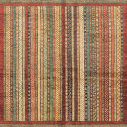 Square Machine Washable Abstract Metallic Gold Rug, wshabs3457