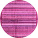 Round Abstract Pink Modern Rug, abs3457pnk