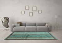 Machine Washable Abstract Light Blue Modern Rug, wshabs3457lblu