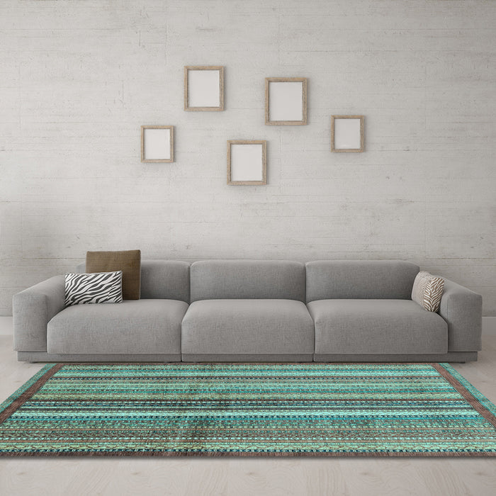 Machine Washable Abstract Light Blue Modern Rug in a Living Room, wshabs3457lblu