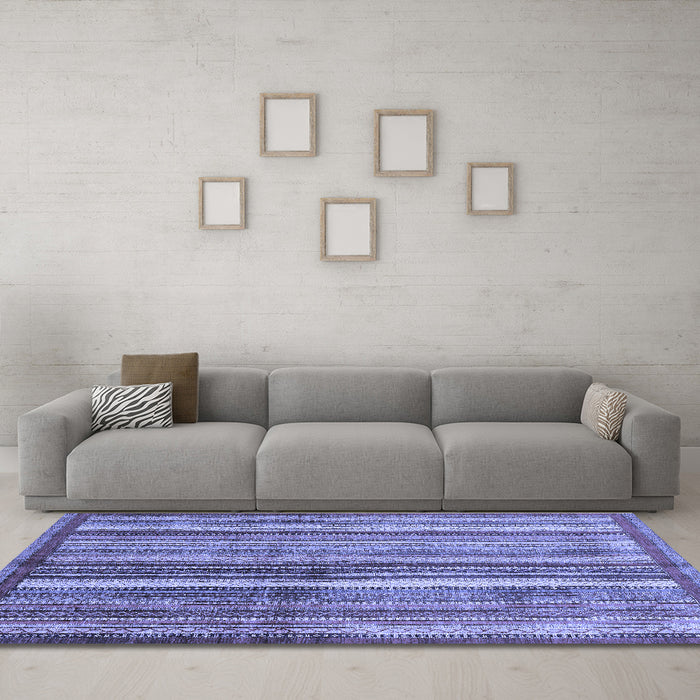 Machine Washable Abstract Blue Modern Rug in a Living Room, wshabs3457blu