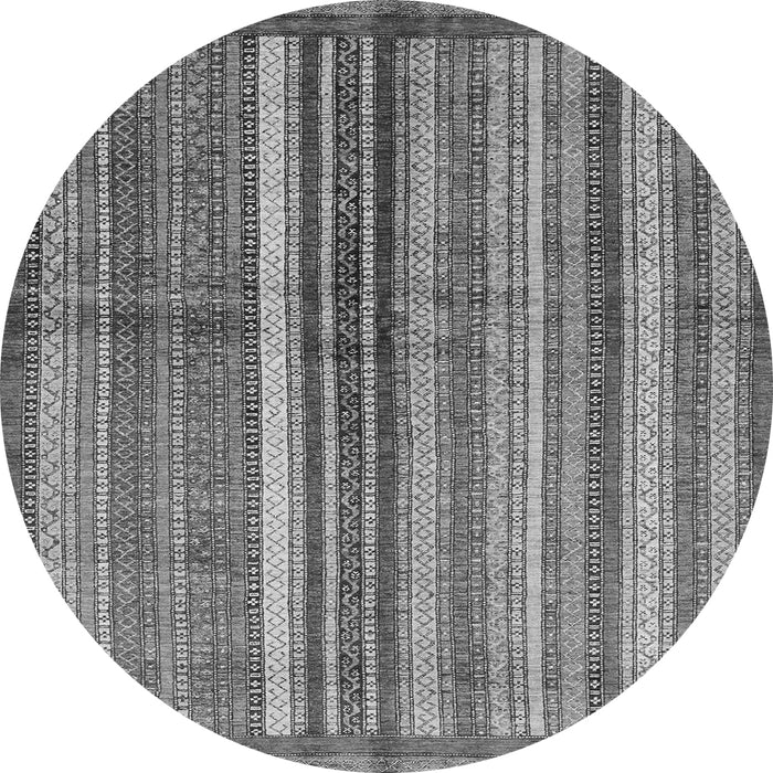 Round Machine Washable Abstract Gray Modern Rug, wshabs3457gry