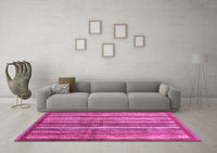 Machine Washable Abstract Pink Modern Rug, wshabs3457pnk