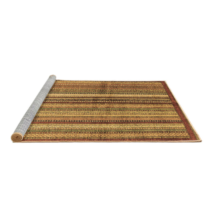Sideview of Machine Washable Abstract Brown Modern Rug, wshabs3457brn