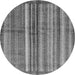 Round Abstract Gray Modern Rug, abs3457gry