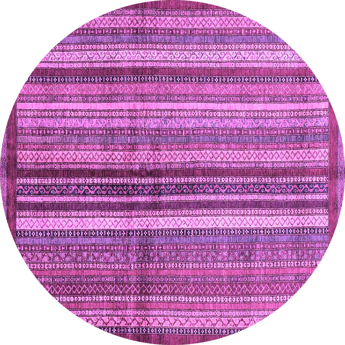 Round Machine Washable Abstract Purple Modern Area Rugs, wshabs3457pur