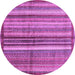 Round Machine Washable Abstract Purple Modern Area Rugs, wshabs3457pur