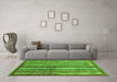 Machine Washable Abstract Green Modern Area Rugs in a Living Room,, wshabs3457grn