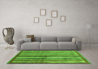 Machine Washable Abstract Green Modern Rug, wshabs3457grn