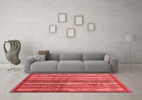 Machine Washable Abstract Red Modern Rug, wshabs3457red