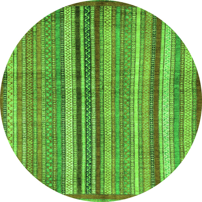 Round Abstract Green Modern Rug, abs3458grn