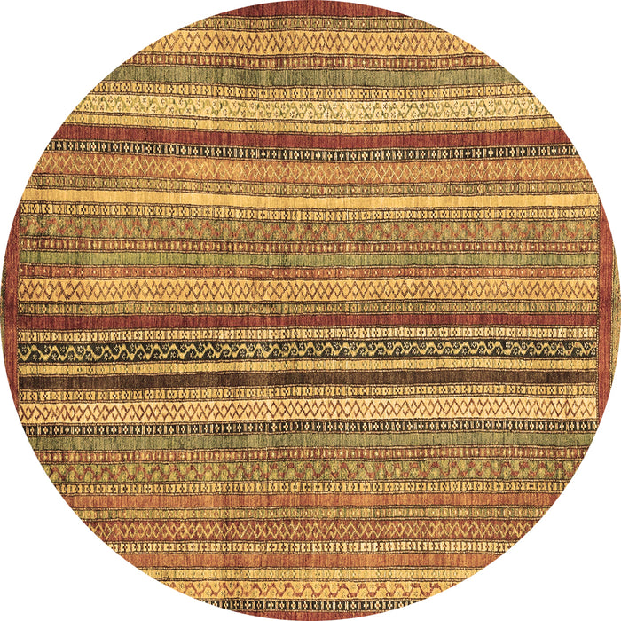 Round Abstract Brown Modern Rug, abs3458brn