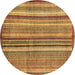 Round Abstract Brown Modern Rug, abs3458brn