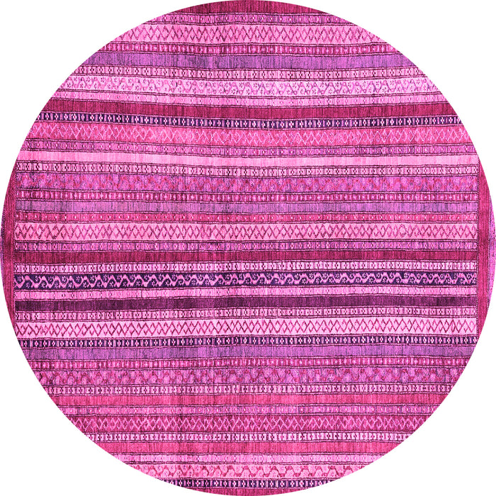 Round Abstract Pink Modern Rug, abs3458pnk