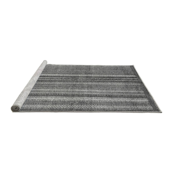 Sideview of Machine Washable Abstract Gray Modern Rug, wshabs3458gry