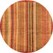 Round Abstract Orange Modern Rug, abs3458org