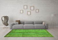 Machine Washable Abstract Green Modern Rug, wshabs3458grn