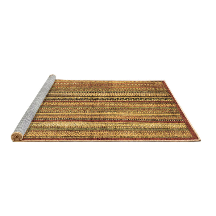 Sideview of Machine Washable Abstract Brown Modern Rug, wshabs3458brn