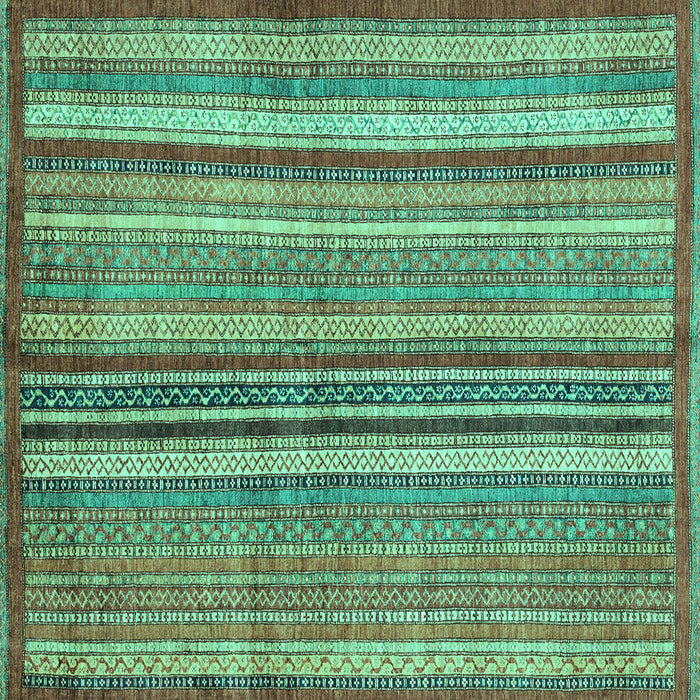 Square Abstract Turquoise Modern Rug, abs3458turq