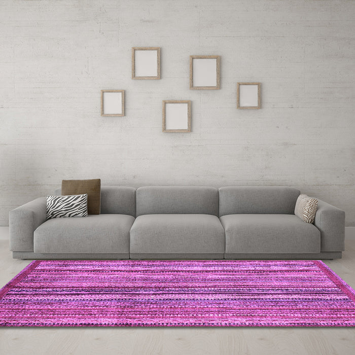 Machine Washable Abstract Purple Modern Area Rugs in a Living Room, wshabs3458pur