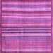 Square Machine Washable Abstract Purple Modern Area Rugs, wshabs3458pur