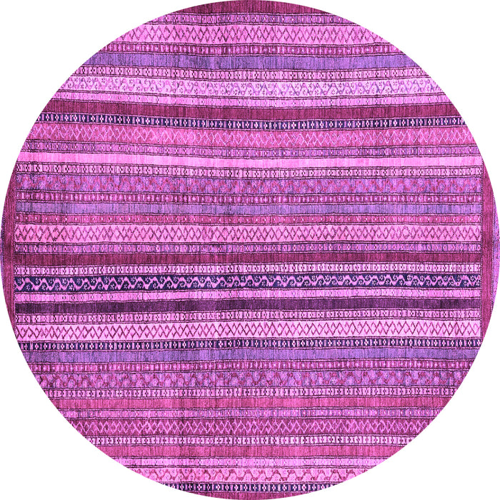 Round Machine Washable Abstract Purple Modern Area Rugs, wshabs3458pur