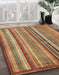 Machine Washable Abstract Metallic Gold Rug in a Family Room, wshabs3458