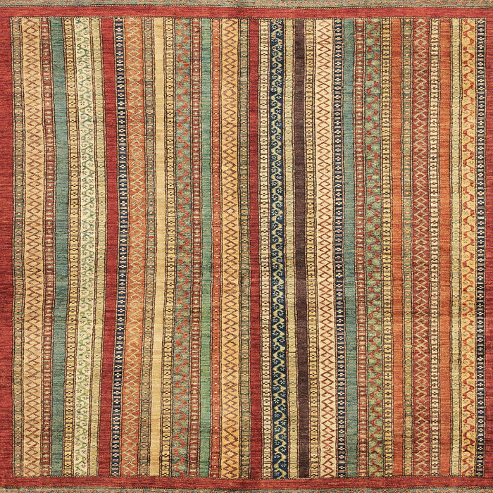 Square Abstract Metallic Gold Modern Rug, abs3458